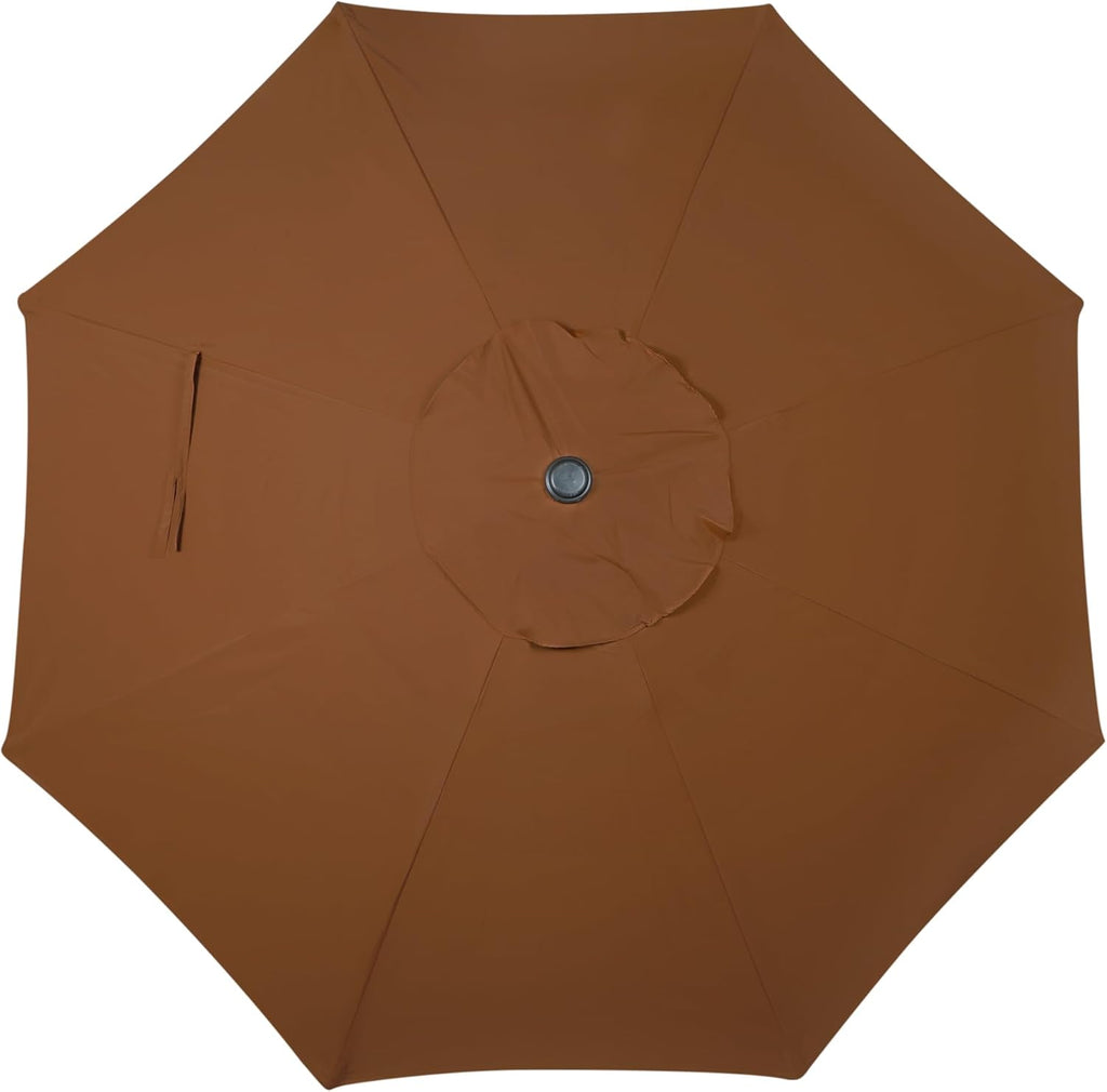 Blissun 9' Outdoor Patio Umbrella, Outdoor Table Umbrella, Yard Umbrella, Market Umbrella with 8 Sturdy Ribs, Push Button Tilt and Crank