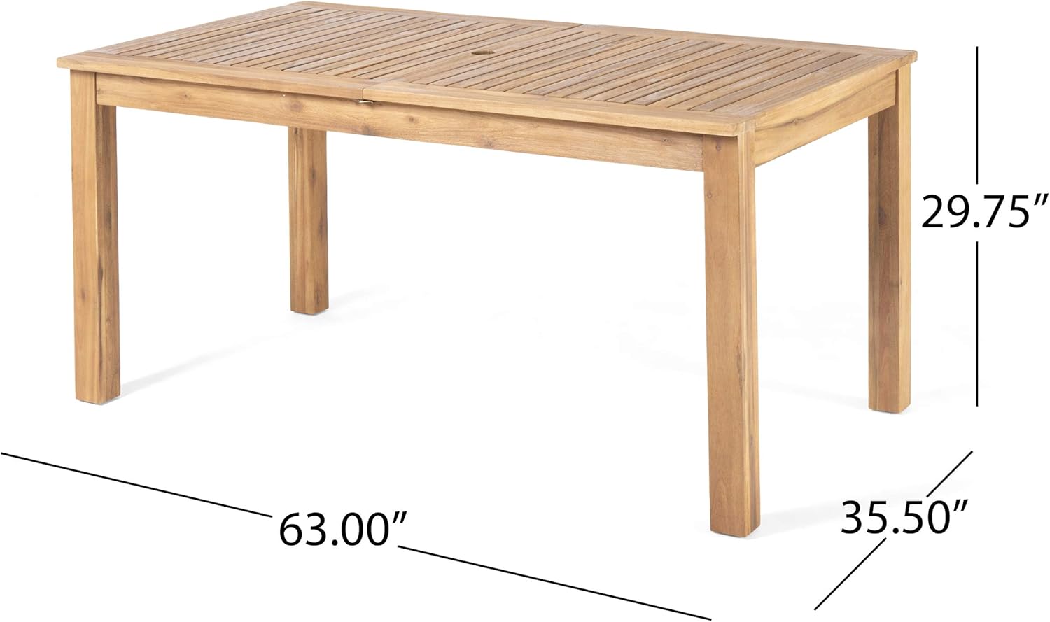 Christopher Knight Home Eric Outdoor Expandable Acacia Wood Dining Table, Natural Finish