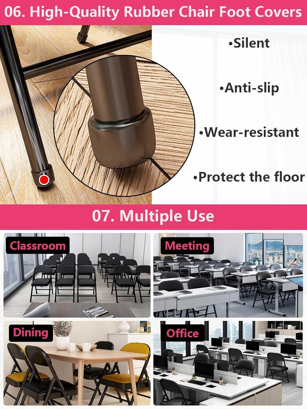 1 Pack Bulk Folding Chairs with Padded Cushion, Single Black Steel Metal Frame Foldable Chair for Indoor and Outdoor, Portable Stackable Commercial Seat for Bedroom Patio Party Event