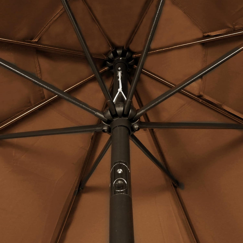 Blissun 9' Outdoor Patio Umbrella, Outdoor Table Umbrella, Yard Umbrella, Market Umbrella with 8 Sturdy Ribs, Push Button Tilt and Crank